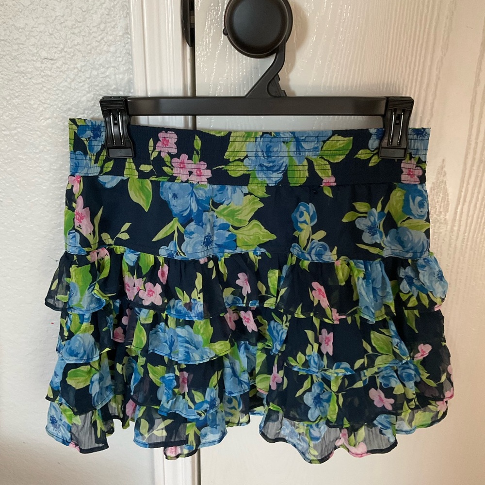 Abercrombie & Fitch Blue Floral Mini Skirt